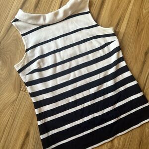 Talbots size xs navy/white stripe top